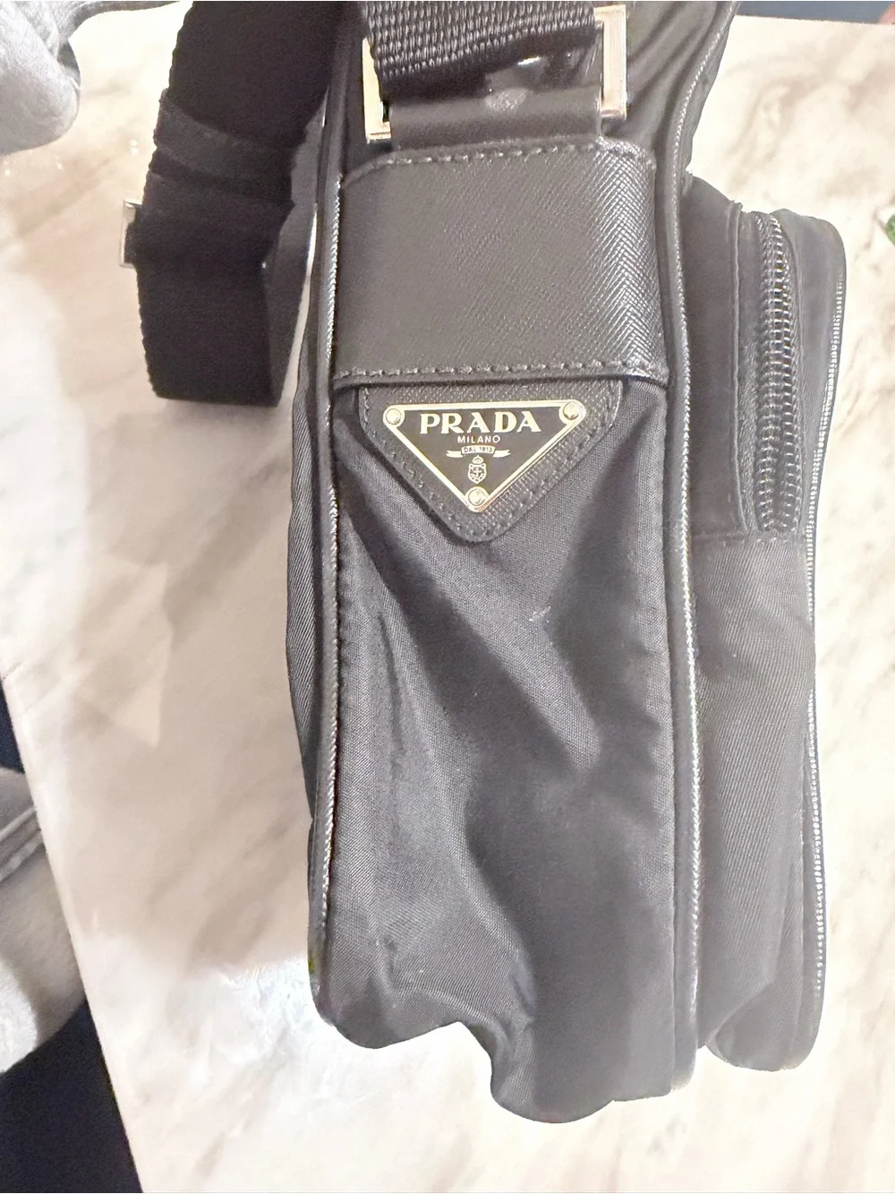 Prada Black Nylon Crossbody Messenger Bag